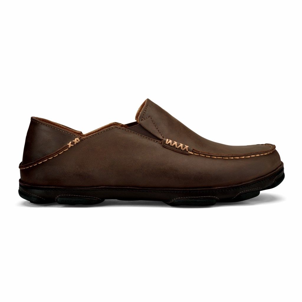 Olukai Men's Moloa Slip On Shoe - Dark Wood / Dark Java US487-625